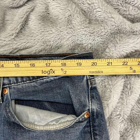 Levis 505 Mens Size 40x26.5 Medium Wash Distressed Stain Straight Jeans Grunge - Picture 11 of 13